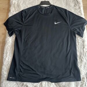 Nike Running Shirt Mens Black Long‎ Sleeve Size L